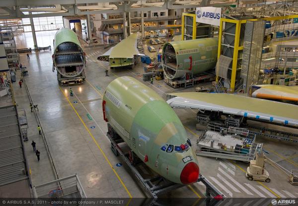 L'assemblage final de l'Airbus A380 Malaysia Airlines a débuté