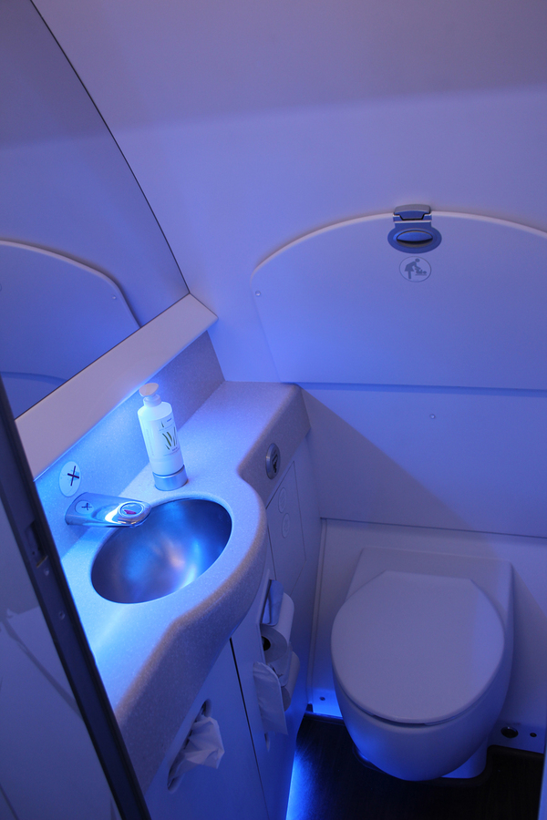 Toilettes avion Air Transat