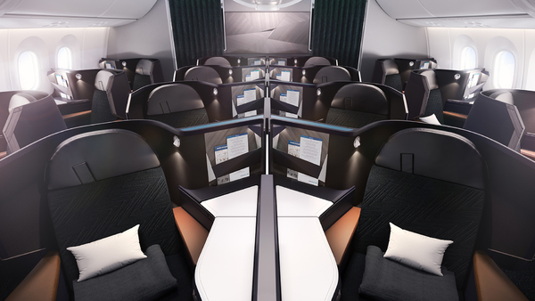 Business class Boeing 787-9 Dreamliner WestJet