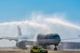 Water Salute Airbus A350 Qatar Airways à Nice