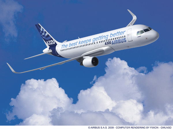 Airbus A320 équipé de winglets