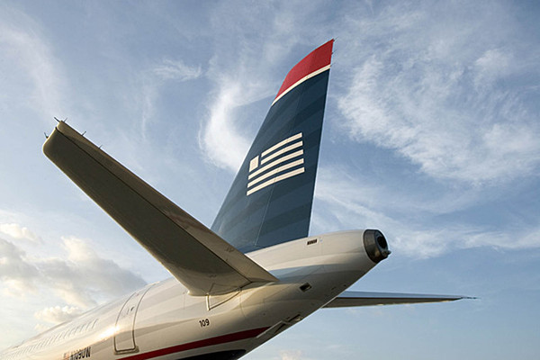 Empennage d'un Airbus A320 de US Airways