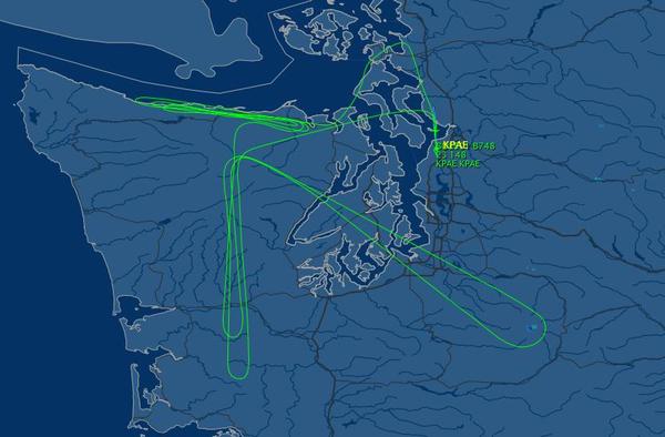 Trajet du premier vol du Boeing 747-8