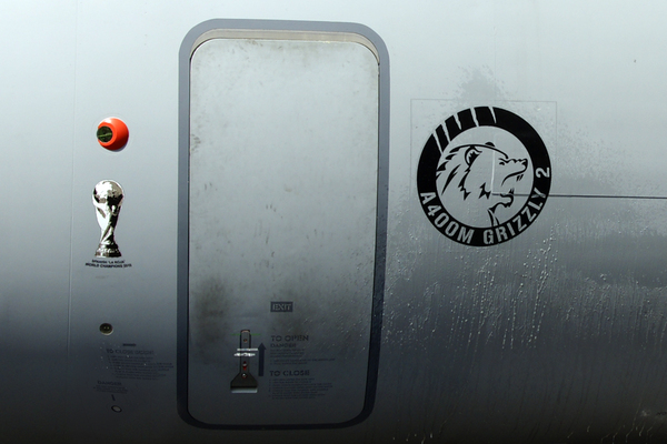 Gros plan sur le Grizzly de l'A400M à Farnborough