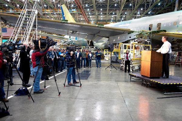 Début de l'assemblage du 1000e Boeing 767