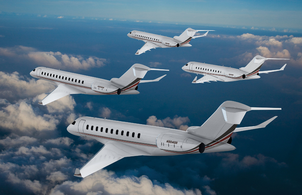 Famille Global de Bombardier aux couleurs de NetJets