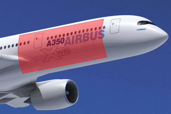 Panneau composite de l'A350 construit par Premium Aerotec