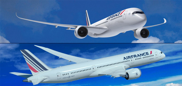 Airbus A350 et Boeing 787 d'Air France Airbus A350 et Boeing 787 d'Air France