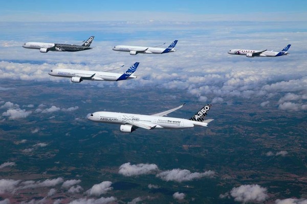 Airbus A350 XWB en formation