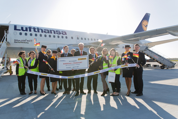 Cérémonie Lufthansa liaison Bordeaux-Francfort