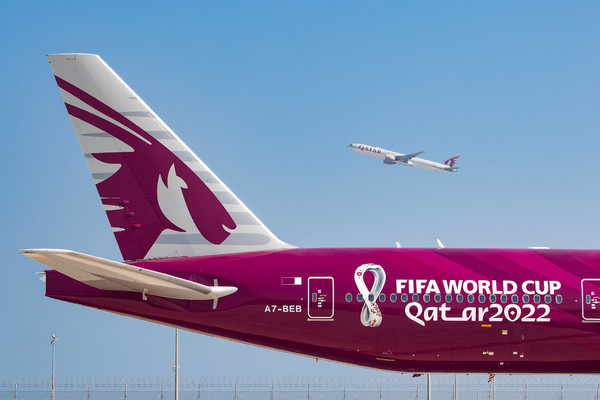 Boeing 777-300ER Qatar Airways livrée FIFA wolrd cup 2022