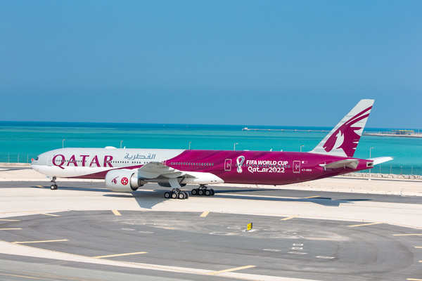 Boeing 777-300ER Qatar Airways livrée FIFA wolrd cup 2022