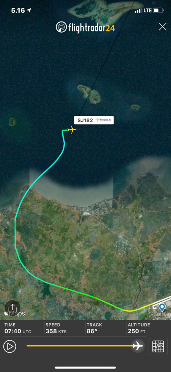 Vol SJ182 Flight Radar