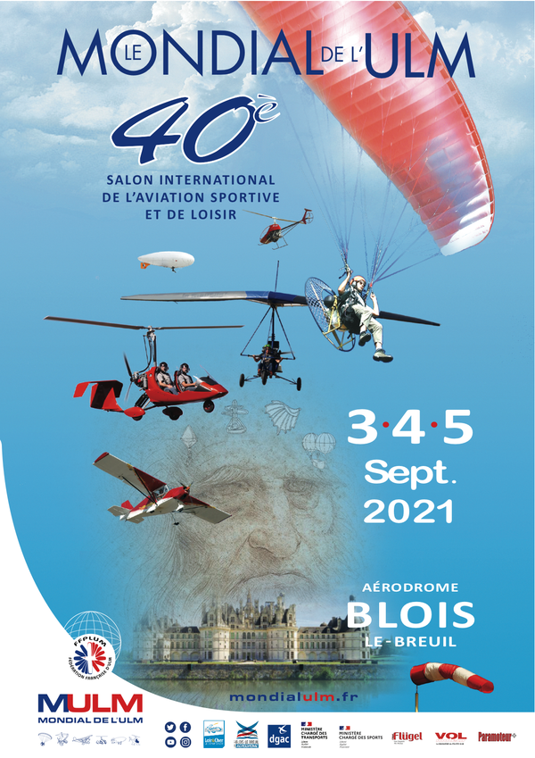 Affiche du 40e mondial de l'ULM Blois Le Breuil