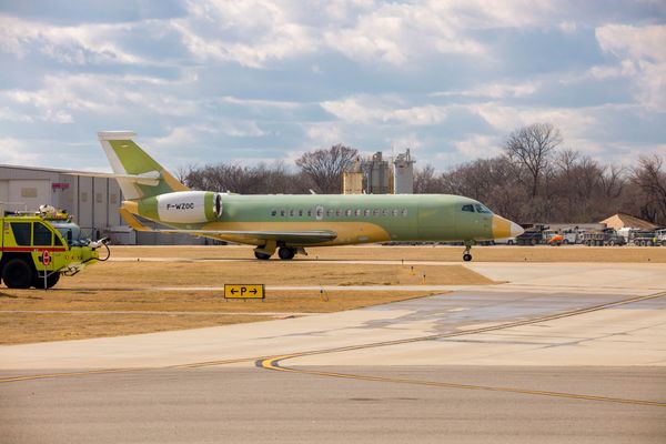 Dassault Falcon 6X au centre de finition de Little Rock