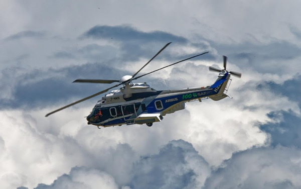 Vol d'un Airbus H225 avec 100% de SAF