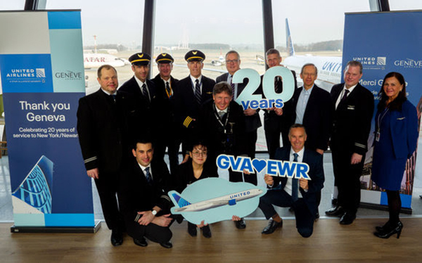 United Airlines célèbre le 20e anniversaire de la liaison Genève-Newark