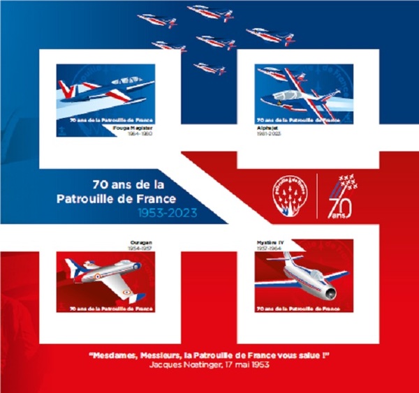 Lancement de quatre timbres collector pour les 70 ans de la Patrouille de France