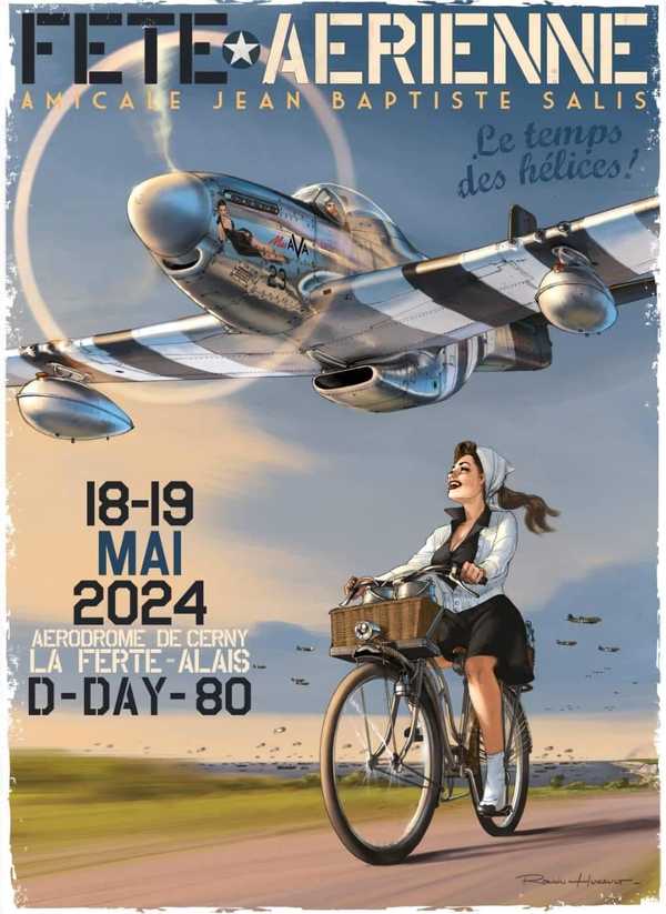 Affiche fête aérienne Amicale Jean Baptiste Salis, le temps des hélices 2024