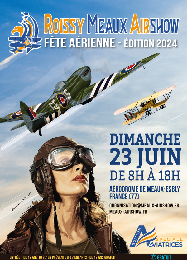 Affiche fête aérienne Roissy Meaux Airshow 2024