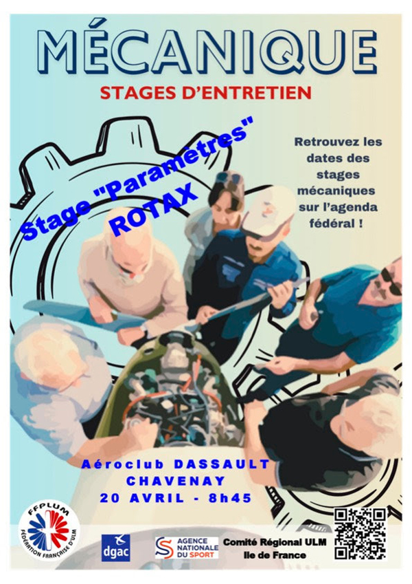Stage d'entretien mécanique. Stage paramètres Rotax.