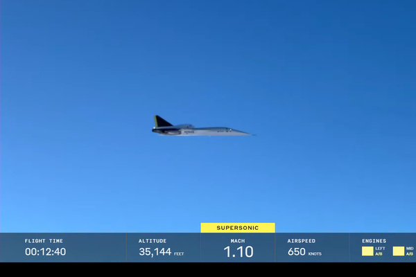 Le XB-1 de Boom a passé le mur du son