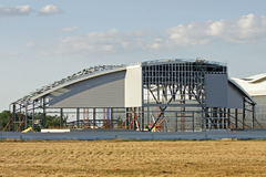 Construction du hangar de peinture de l'Airbus A350 XWB