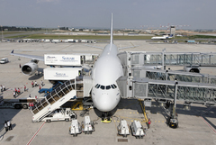 Airbus A380 d'Air France au centre de livraison à Hambourg
