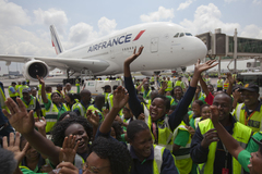 Arrivée du deuxième Airbus A380 à Johannesbourg