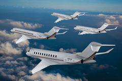 Famille Global de Bombardier aux couleurs de NetJets
