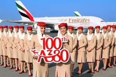 100e Airbus A380 Emirates