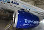 Le moteur Rolls-Royce Trent XWB sur l'Airbus A380 pour les essais en vol