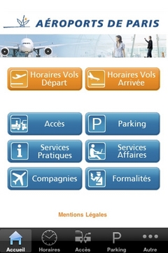 My Airport, Aéroports de Paris iPhone Application My Airport, Aéroports de Paris iPhone Application